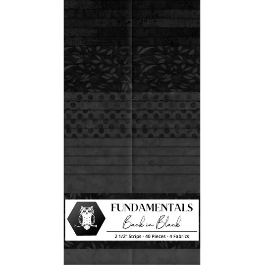 Back in Black by White Owl Textiles - 2 1/2" Strips