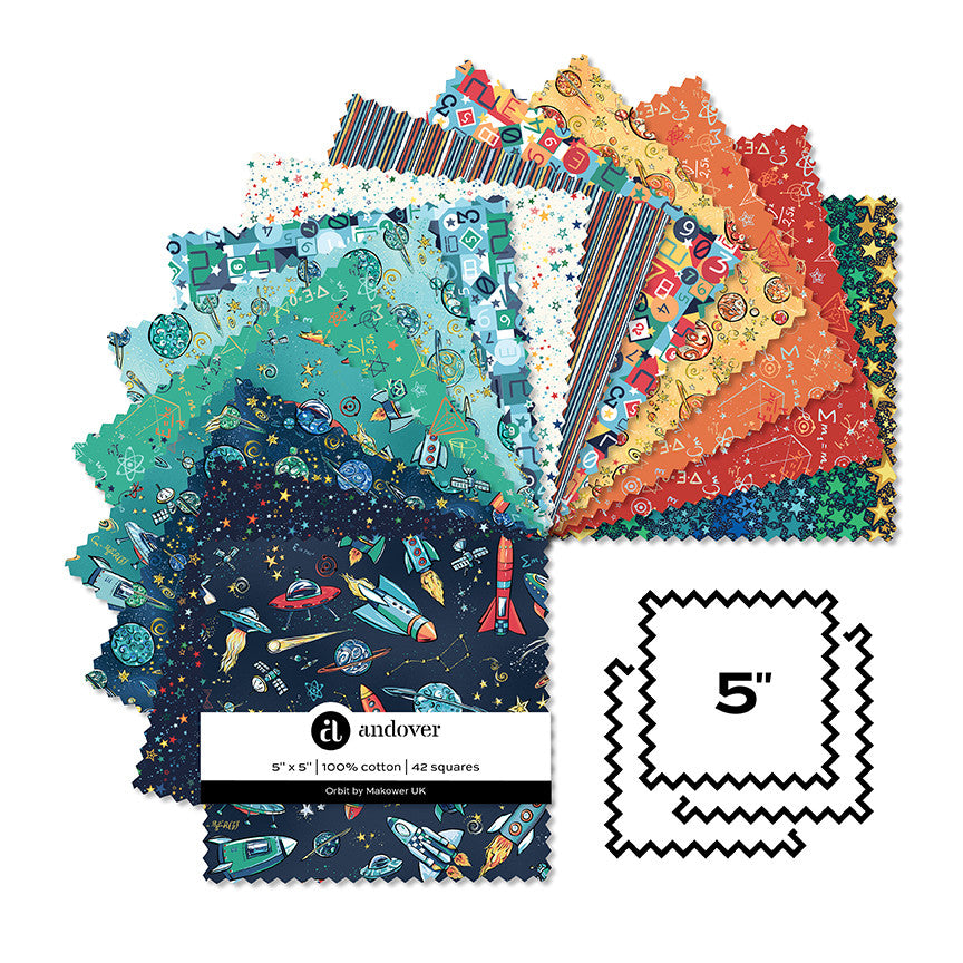 Orbit by Makower UK - 5" Squares