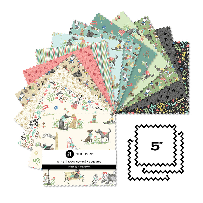 Pooch by Makower UK - 5" Squares