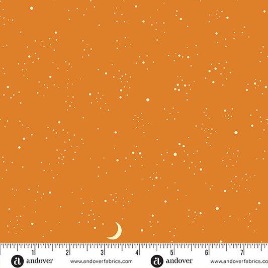 Nevermore by Andover Fabrics - Galaxy with Moon | Orange