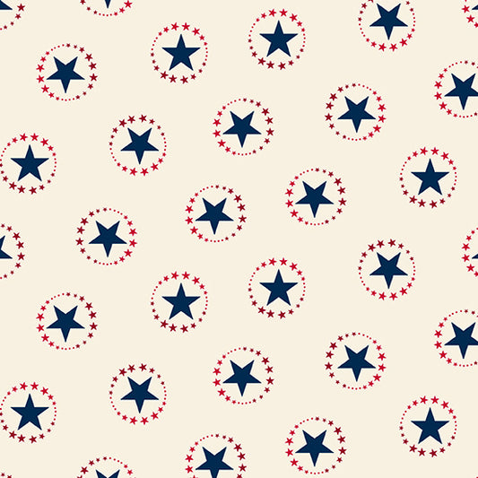Salute by Andover Fabrics - Star Circle | White