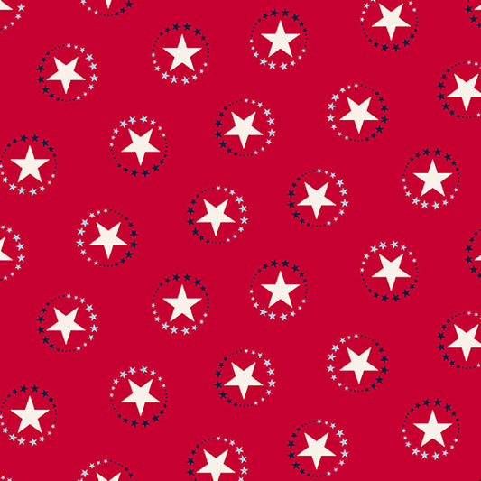 Salute by Andover Fabrics - Star Circle | Red