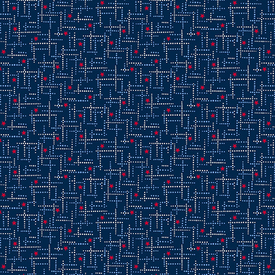 Salute by Andover Fabrics - Dotted Maze | Blue
