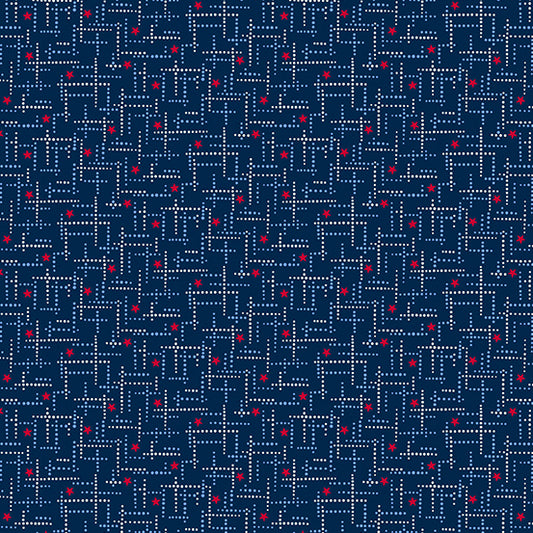 Salute by Andover Fabrics - Dotted Maze | Blue