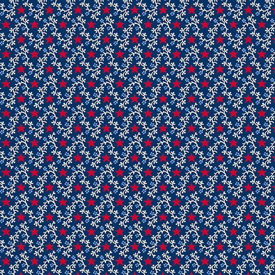 Salute by Andover Fabrics - Star Vine | Blue