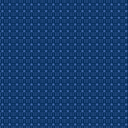 Salute by Andover Fabrics - Interlocking Squares | Blue