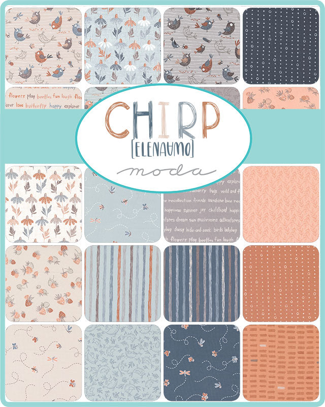 Chirp by Elena Amo - 5" Squares (Charm Pack)