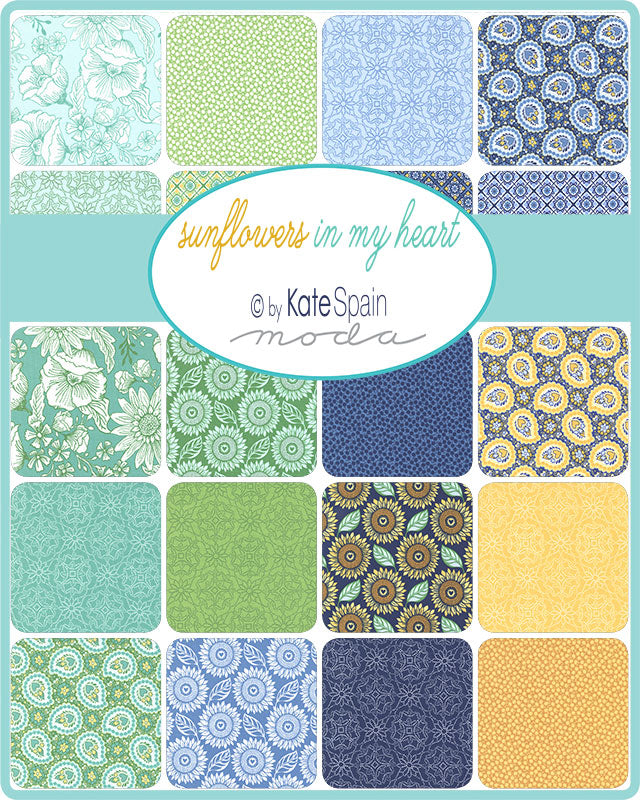 Sunflowers in My Heart by Kate Spain for Moda - 10" Squares (Layer Cake)