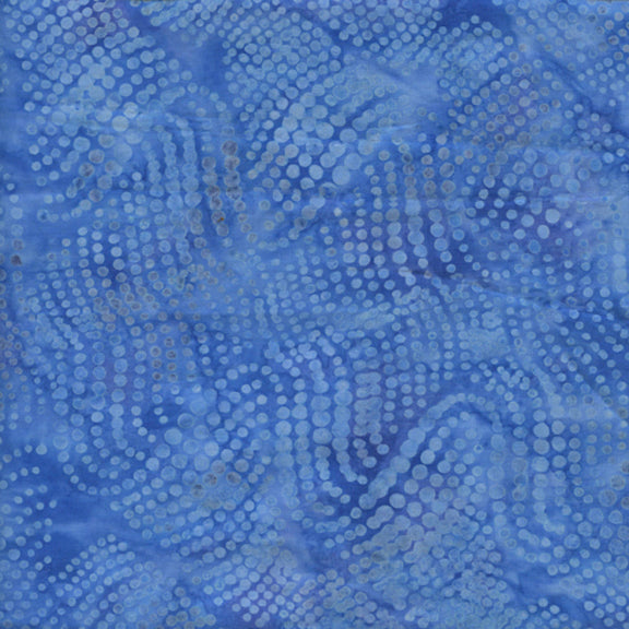 Island Batik Foundations Blenders - Wavy Dots Bluebird