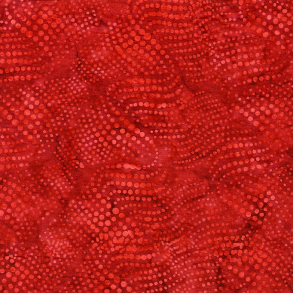Island Batik Foundations Blenders - Wavy Dots Cherry