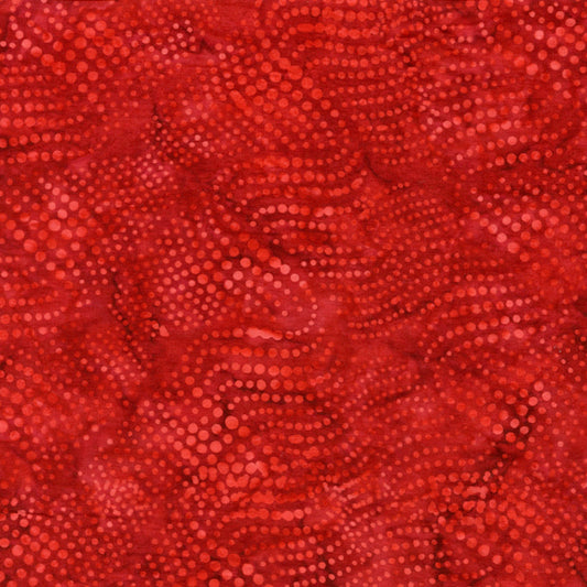 Island Batik Foundations Blenders - Wavy Dots Cherry