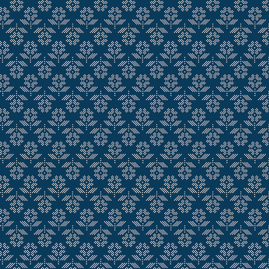 Denim & Daisy by Lori Holt - Flowers | Oxford Blue