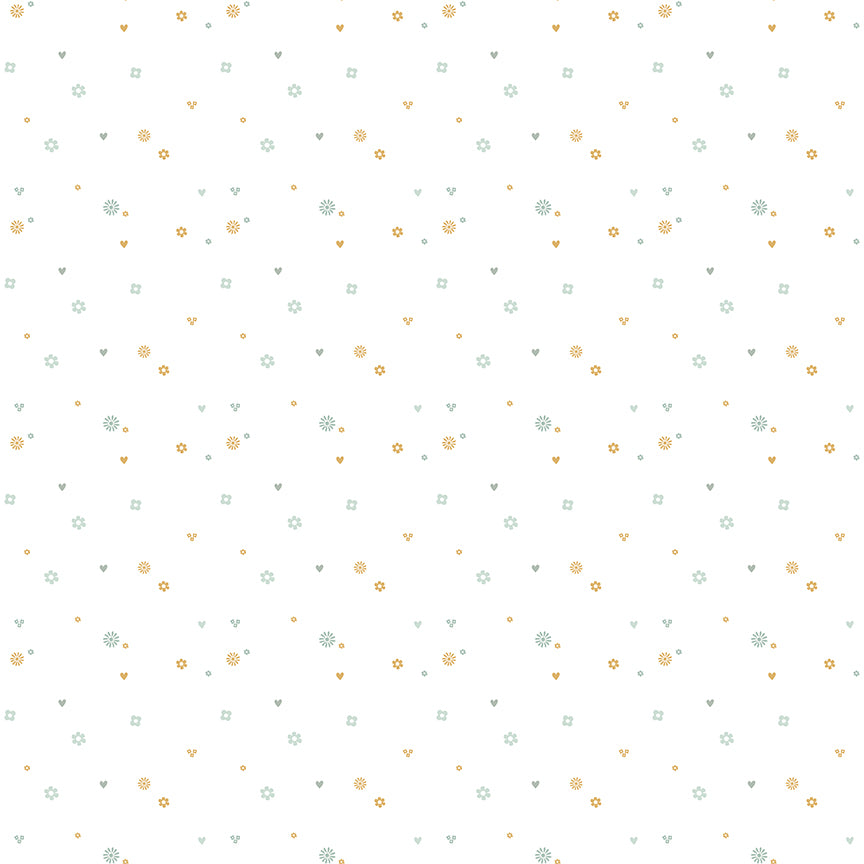 Bees and Blossoms by Lindsey Weight - Confetti | White