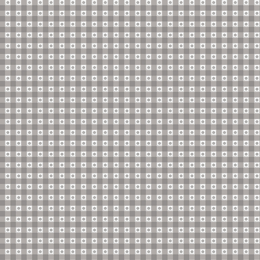 Bees and Blossoms by Lindsey Weight - Gingham | Gray