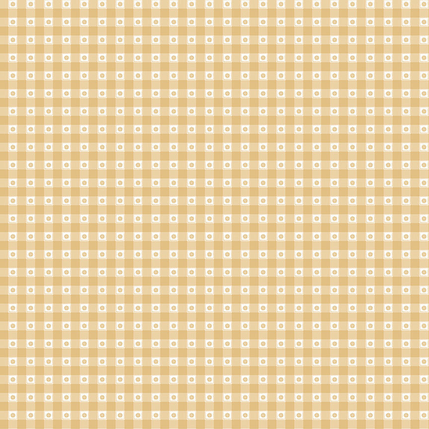 Bees and Blossoms by Lindsey Weight - Gingham | Honey