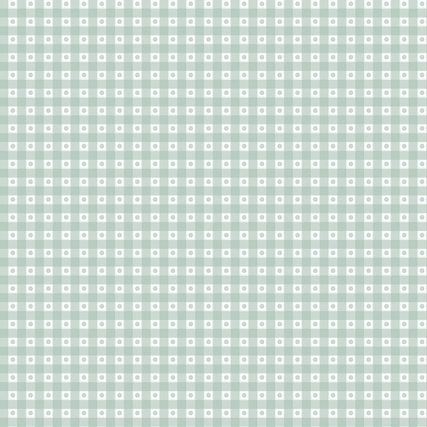 Bees and Blossoms by Lindsey Weight - Gingham | Mist