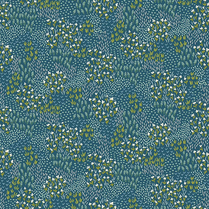 Luna Field by Katherine Lenius - Meadow | Navy