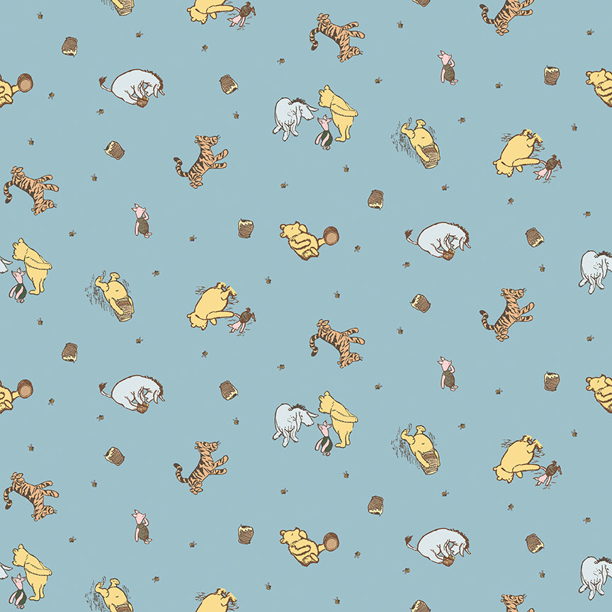 Winnie the Pooh Baby by Echo Park Paper Co - Character Toss | Blue