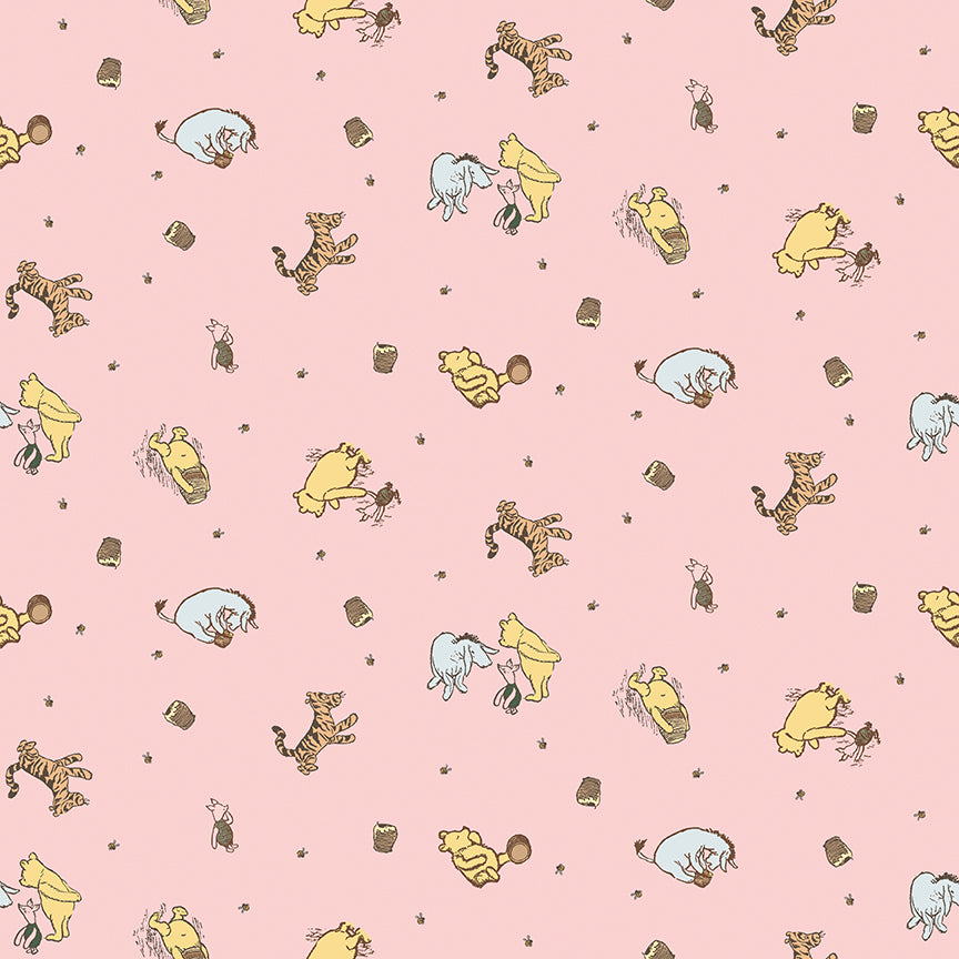 Winnie the Pooh Baby by Echo Park Paper Co - Character Toss | Pink