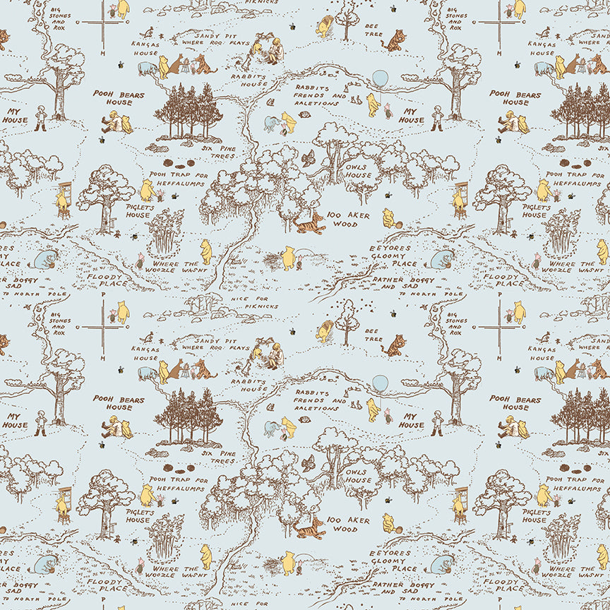 Winnie the Pooh Baby by Echo Park Paper Co - 100 Aker Map | Blue