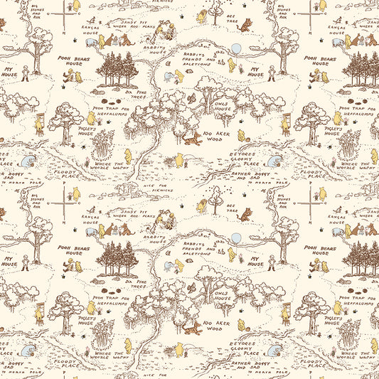 Winnie the Pooh Baby by Echo Park Paper Co - 100 Aker Map | Cream