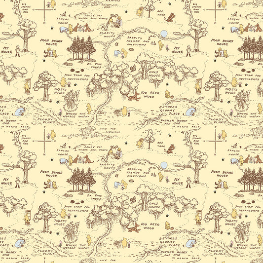 Winnie the Pooh Baby by Echo Park Paper Co - 100 Aker Map | Yellow