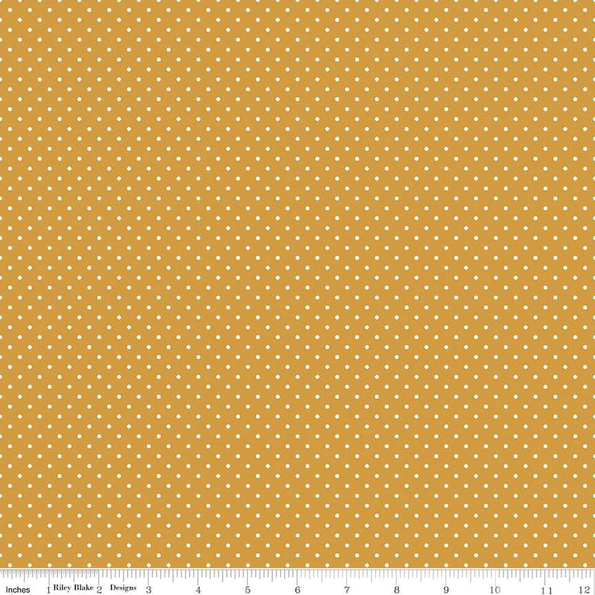 Riley Blake Basics - Swiss Dot | Golden