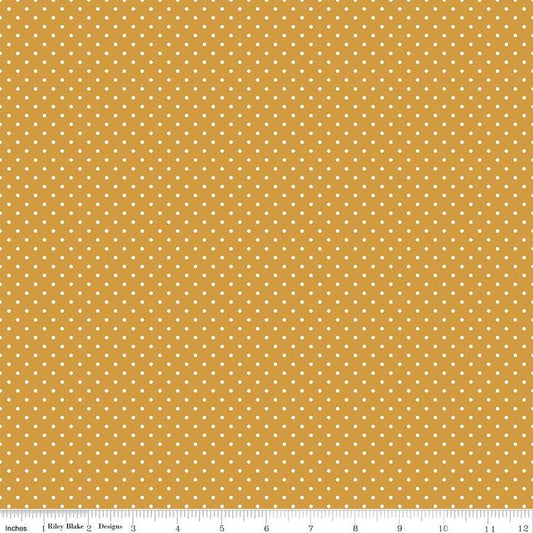 Riley Blake Basics - Swiss Dot | Golden