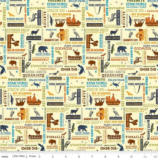 National Parks - Word Print Cream