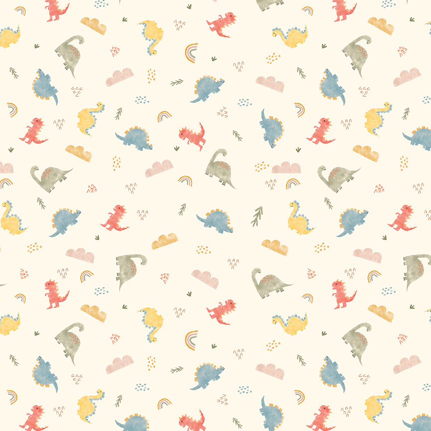 Dinos Flannel - Cream