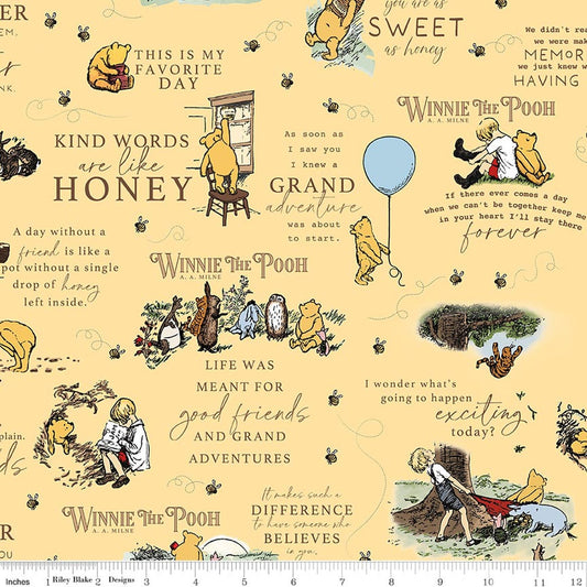 Winnie the Pooh Flannel by Echo Park Paper Co. - Quotes Sunshine