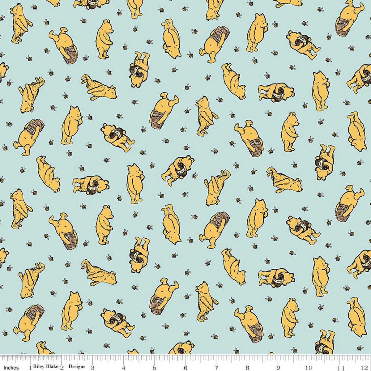 Winnie the Pooh Flannel by Echo Park Paper Co. - Toss Blue