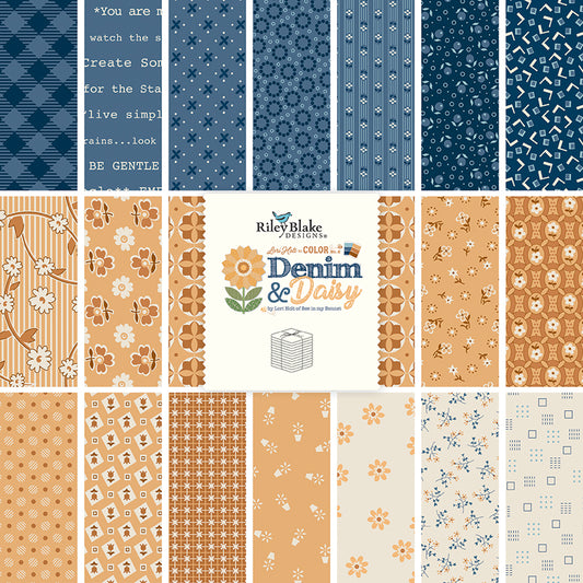 Denim & Daisy by Lori Holt - 2 1/2" Strips (Rolie Polie)