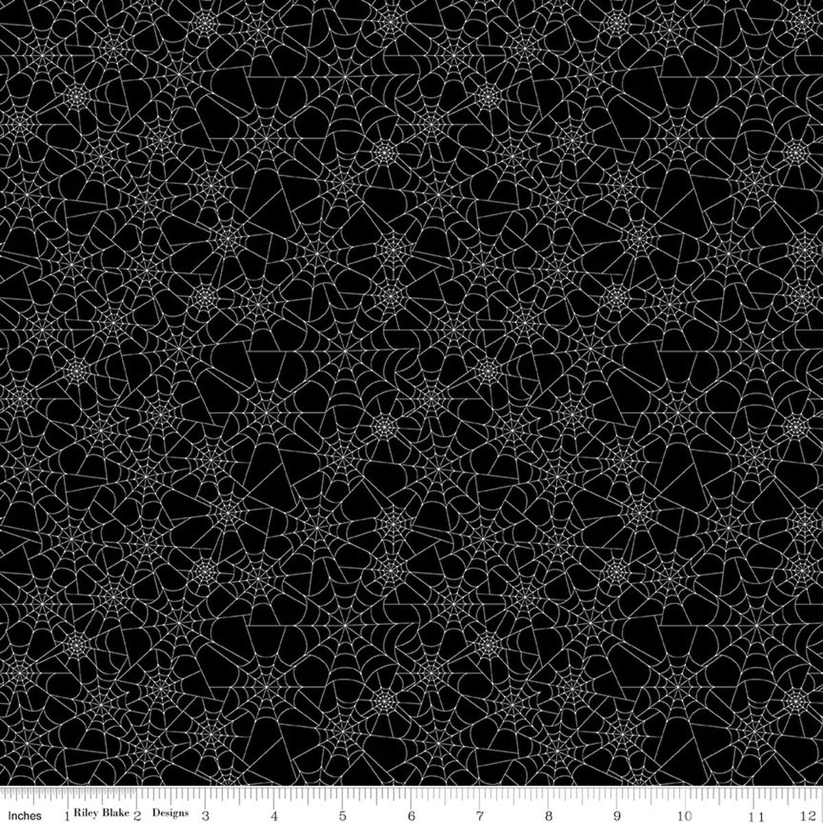 Riley Blake Seasonal Basics - Spider Webs Black [GLOW IN THE DARK]