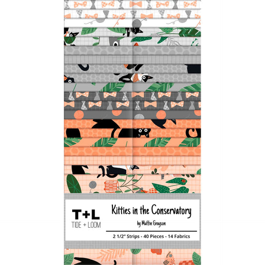 Kitties in the Conservatory by Muffin Grayson - 2 1/2" Strips