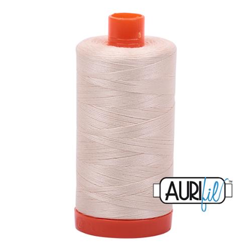 Aurifil Mako 50/2 Cotton Solid Thread 1422YDS - 2000 Light Sand