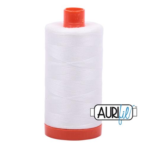 Aurifil Mako 50/2 Cotton Solid Thread 1422YDS - 2021 Natural White