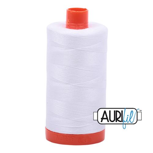 Aurifil Mako 50/2 Cotton Solid Thread 1422YDS - 2024 White