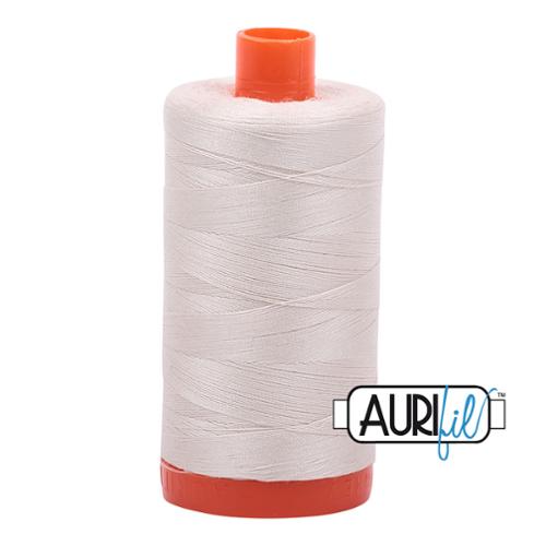 Aurifil Mako 50/2 Cotton Solid Thread 1422YDS - 2309 Silver White