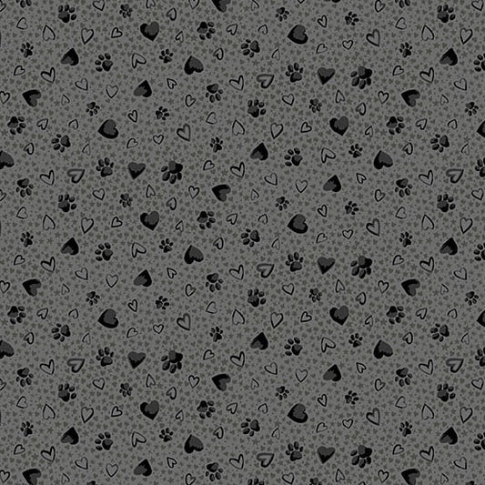 Pooch by Makower UK - Paws | Grey