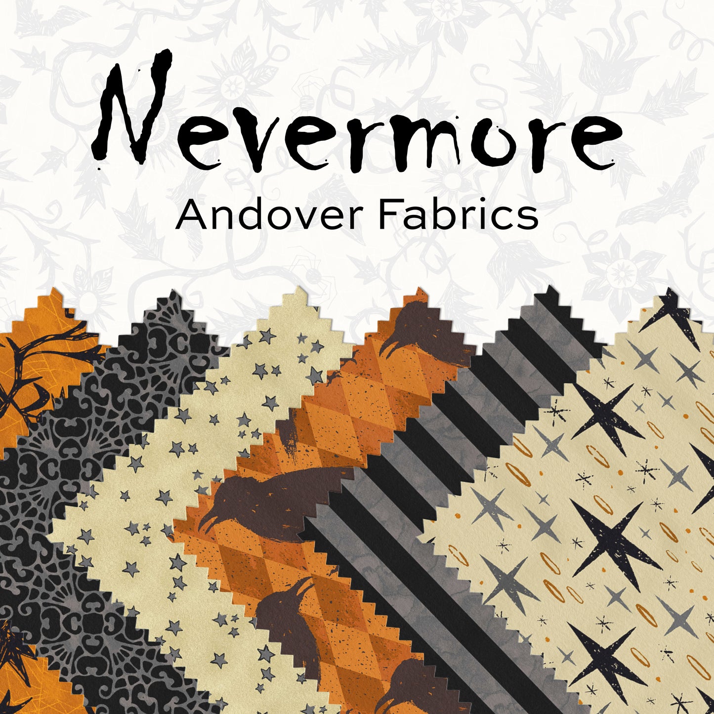 Nevermore by Andover Fabrics - Vine Spiderweb | Cream