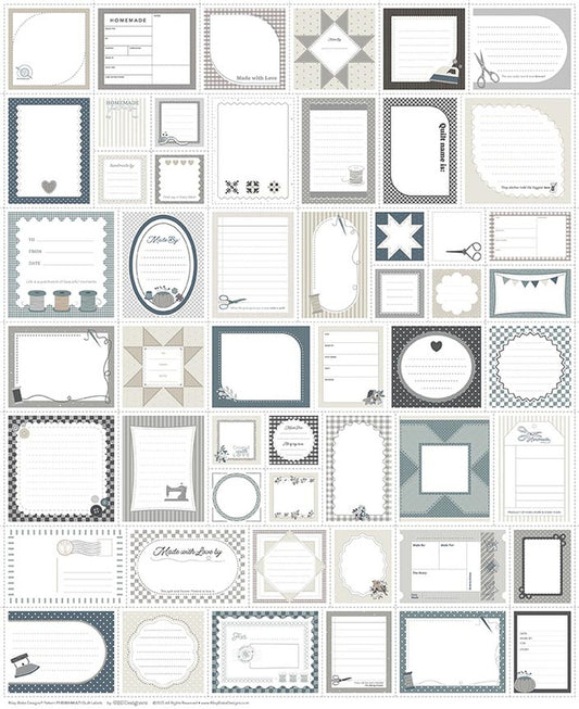 Riley Blake Designs Quilt Labels Panel - Grayscale