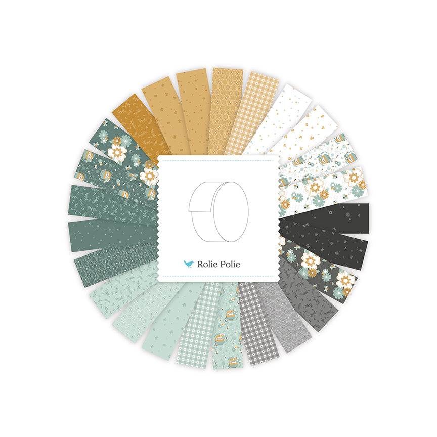 Bees and Blossoms by Lindsey Weight - 2 1/2" Strips (Rolie Polie)