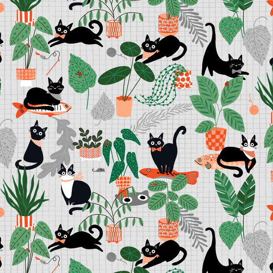 Kitties in the Conservatory by Muffin Grayson - Kitties in the Conservatory | Gray