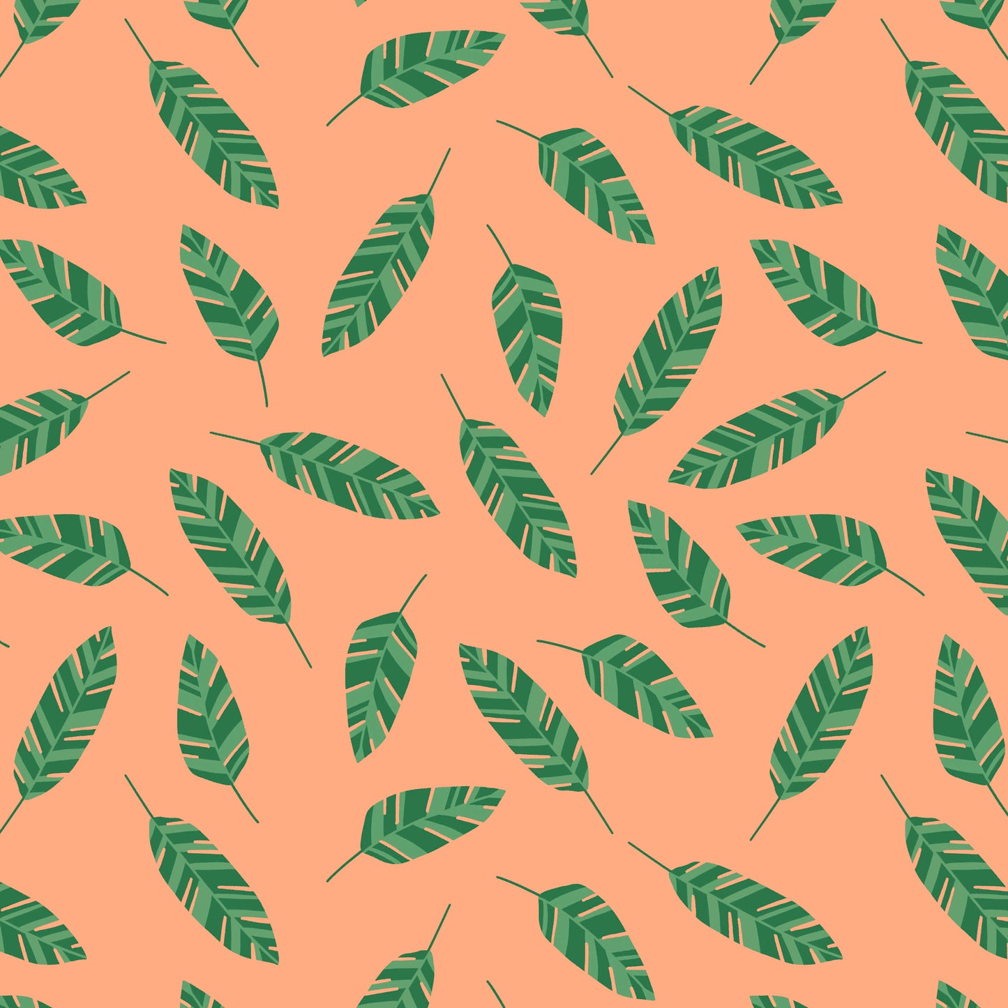 Kitties in the Conservatory by Muffin Grayson - Leaves | Coral