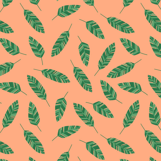 Kitties in the Conservatory by Muffin Grayson - Leaves | Coral