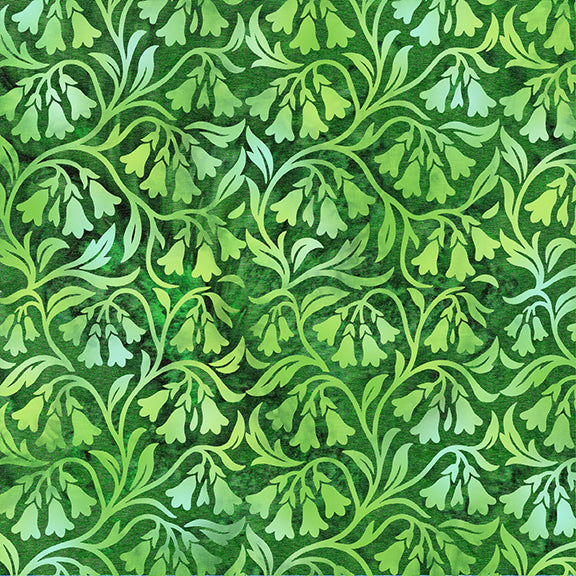 2026 All Ohio Shop Hop Fabric - Bluebells Green Lemongrass