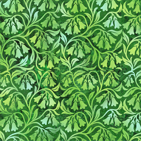 2026 All Ohio Shop Hop Fabric - Bluebells Green Lemongrass