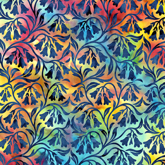 2026 All Ohio Shop Hop Fabric - Bluebells Multi Blue Rainbow