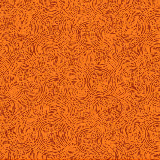 Pattern of concentric circles on an orange background